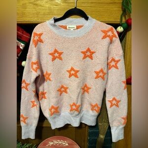 Orange Star Pattern Sweater